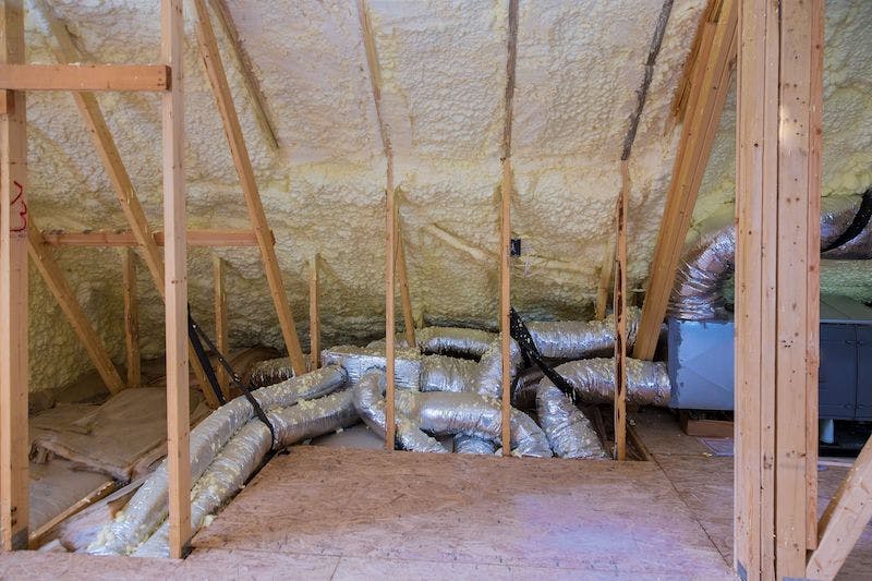 attic insulation around air ducts